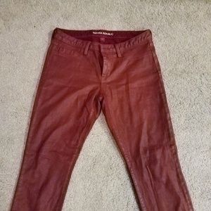 Banana Republic waxed coated skinny jeans